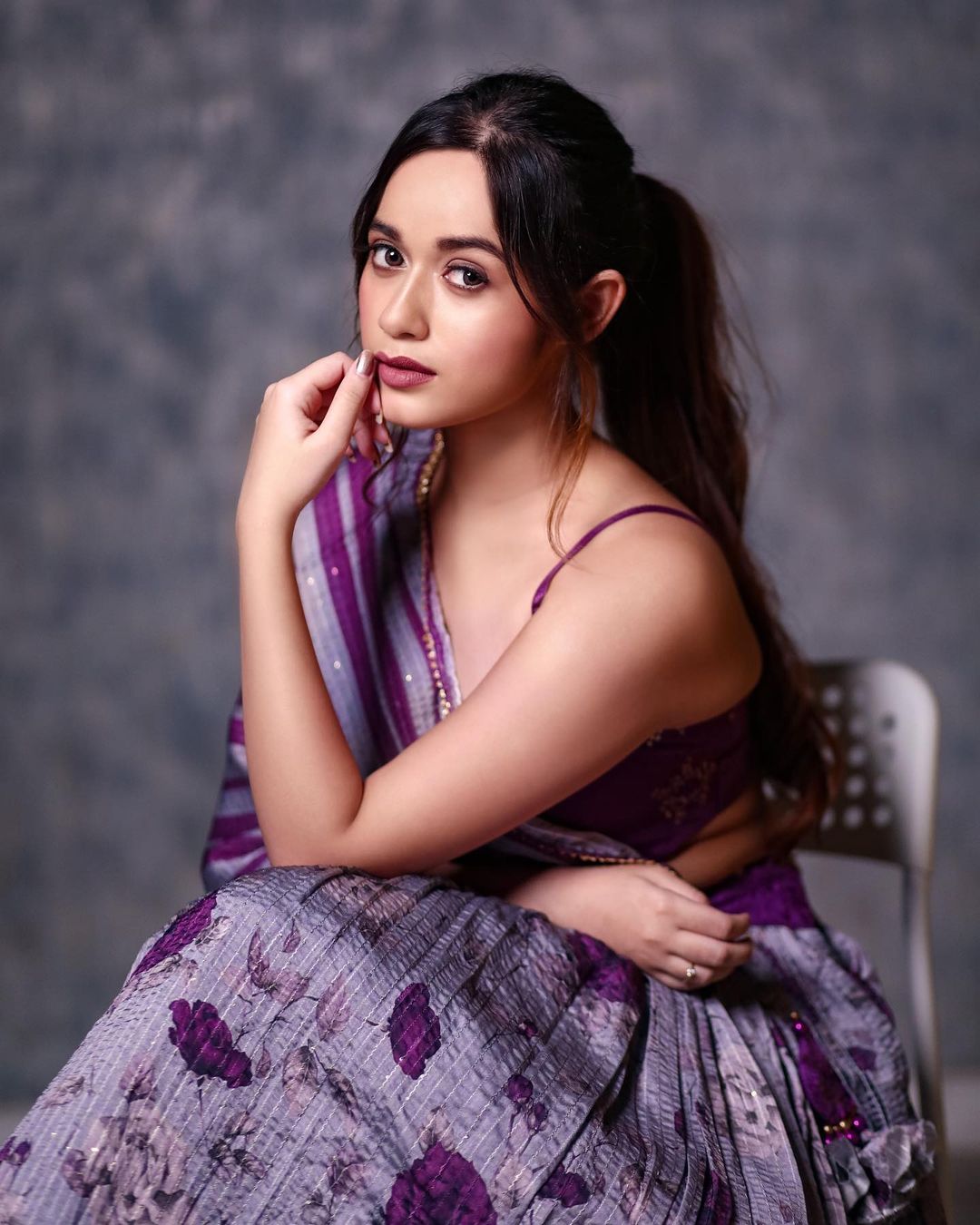 Jannat Zubair New Photoshoot Image Purple Shuit 2021 - VFX Download